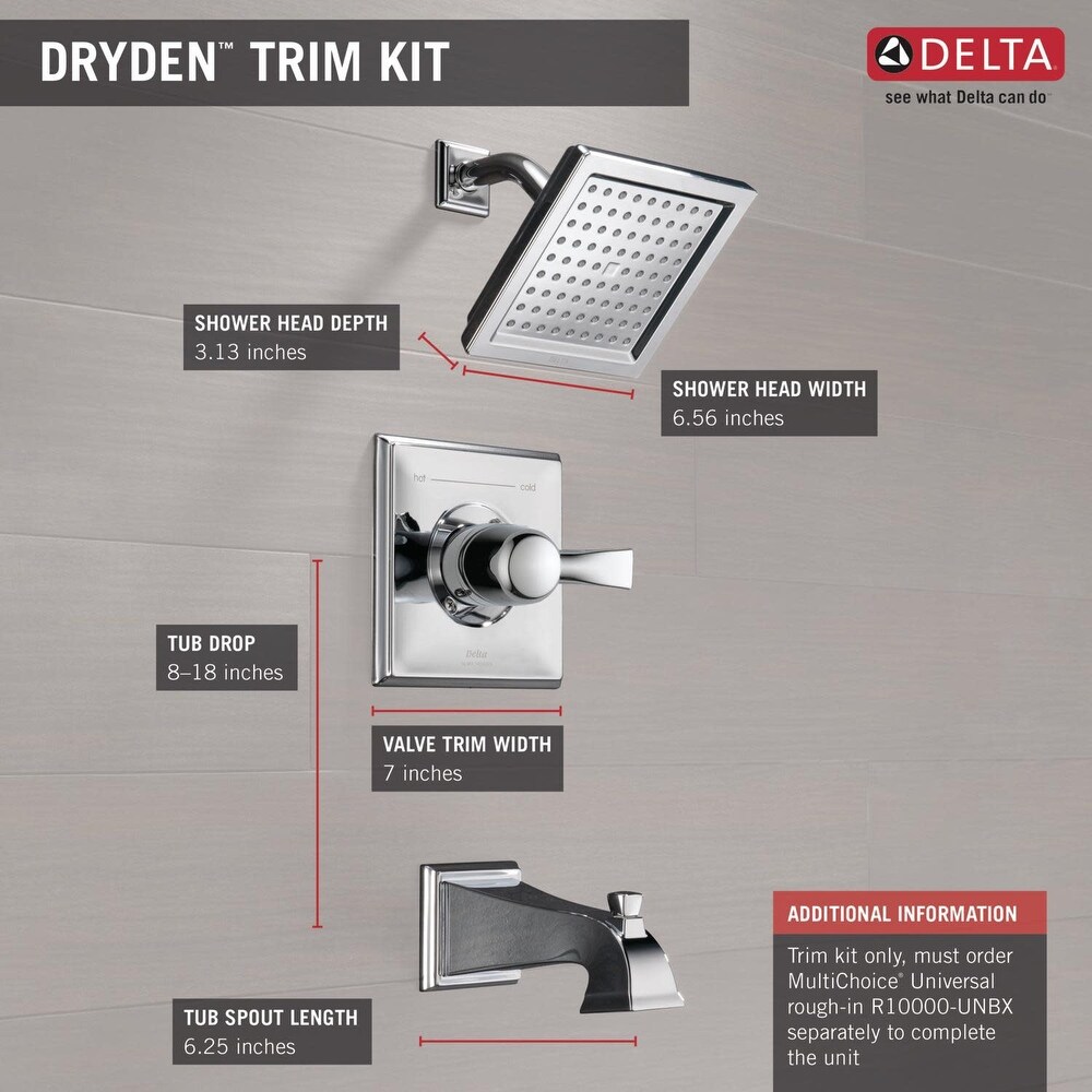 Delta Dryden Monitor 14 Series Single Function Pressure Balanced Tub