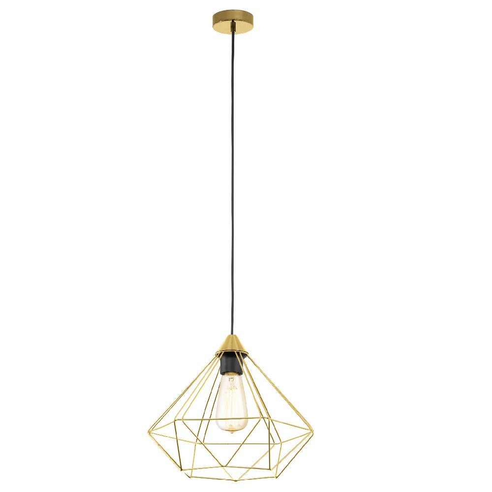 Eglo 43679 Tarbes Brushed Brass Wire Cage Shade Vintage Pendant 325mm