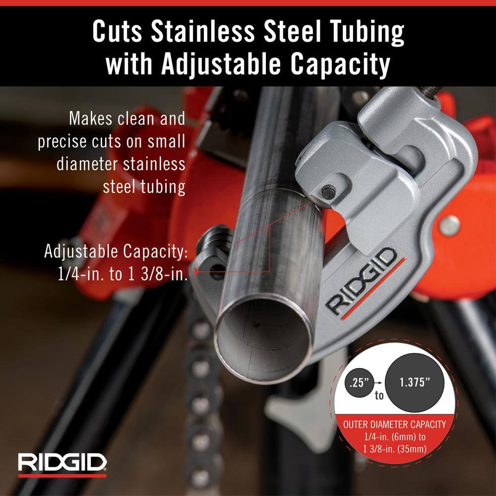 RIDGID 14 in. to 1-38 in. Model 35S Stainless Steel Tubing Cutter with Quick Cutting X-CEL Knob Contoured Frame Tubing Tool 29963