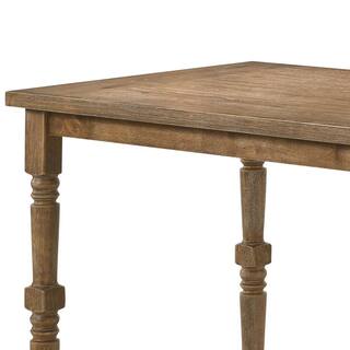 Acme Furniture Farsiris 55 in. Rectangle Weathered Oak Wood Top with Wood Frame (Seats 6) 77175