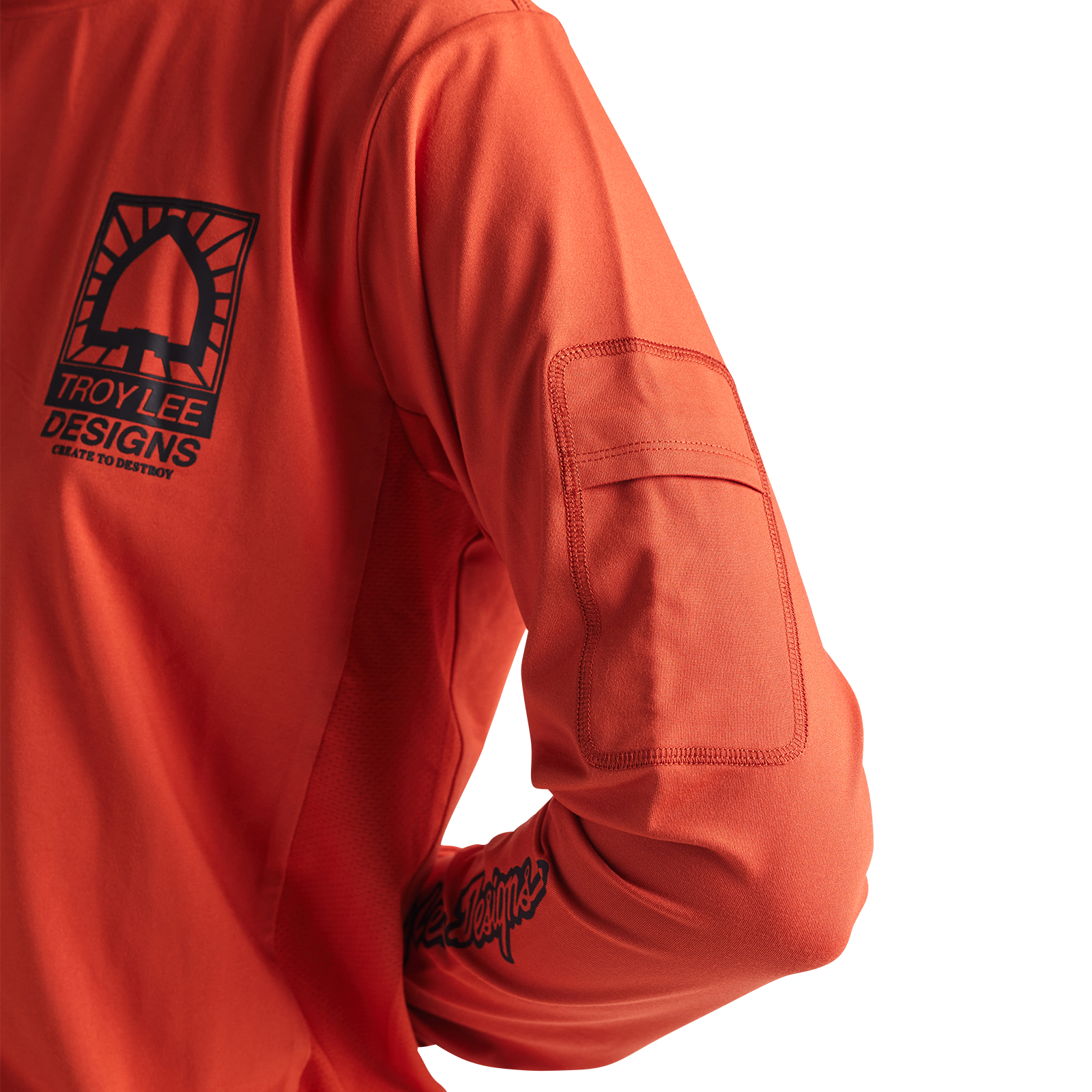 Troy Lee Designs Ruckus Long Sleeve Ride Tee - Bolts - Create To Destroy - Brick
