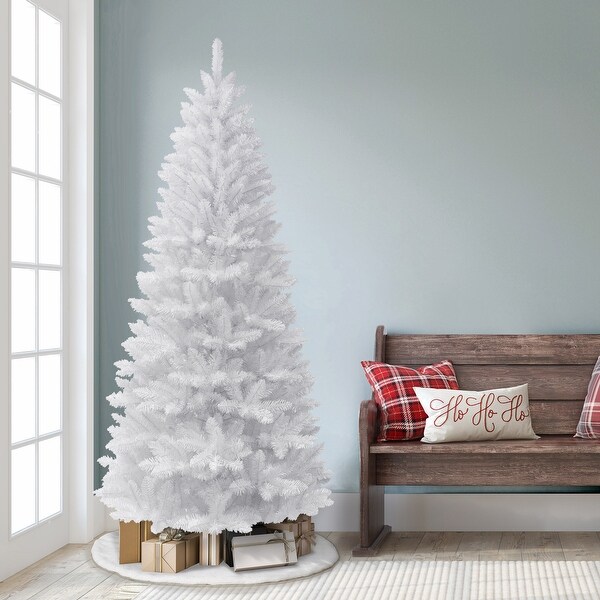 Puleo International 7 ft. Unlit White Carson Artificial Pine Tree