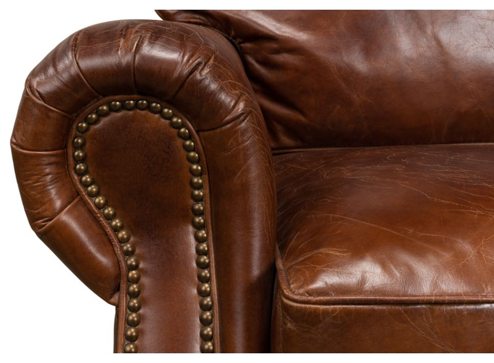 Papa  x27s Chair Comfortable Leather Club Chair   Traditional   Armchairs And Accent Chairs   by Sideboards and Things  Houzz