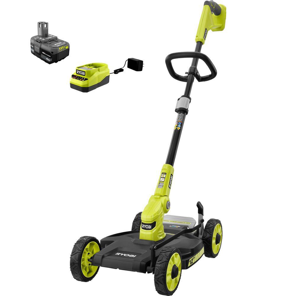 RYOBI ONE+ 18V 12 in. Cordless Mower with 4.0 Ah Battery and Charger P20160