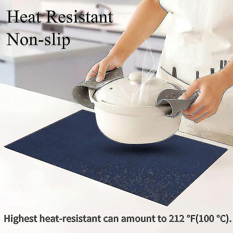 Faux Leather Heat Resistant Placemats Compatible With Dining Table Set Light Gray