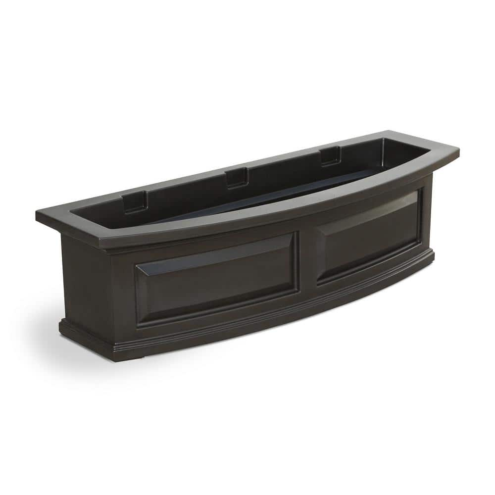 Mayne Nantucket 36 in. x 11.5 in. Self-Watering Espresso Polyethylene Window Box 4830-ES