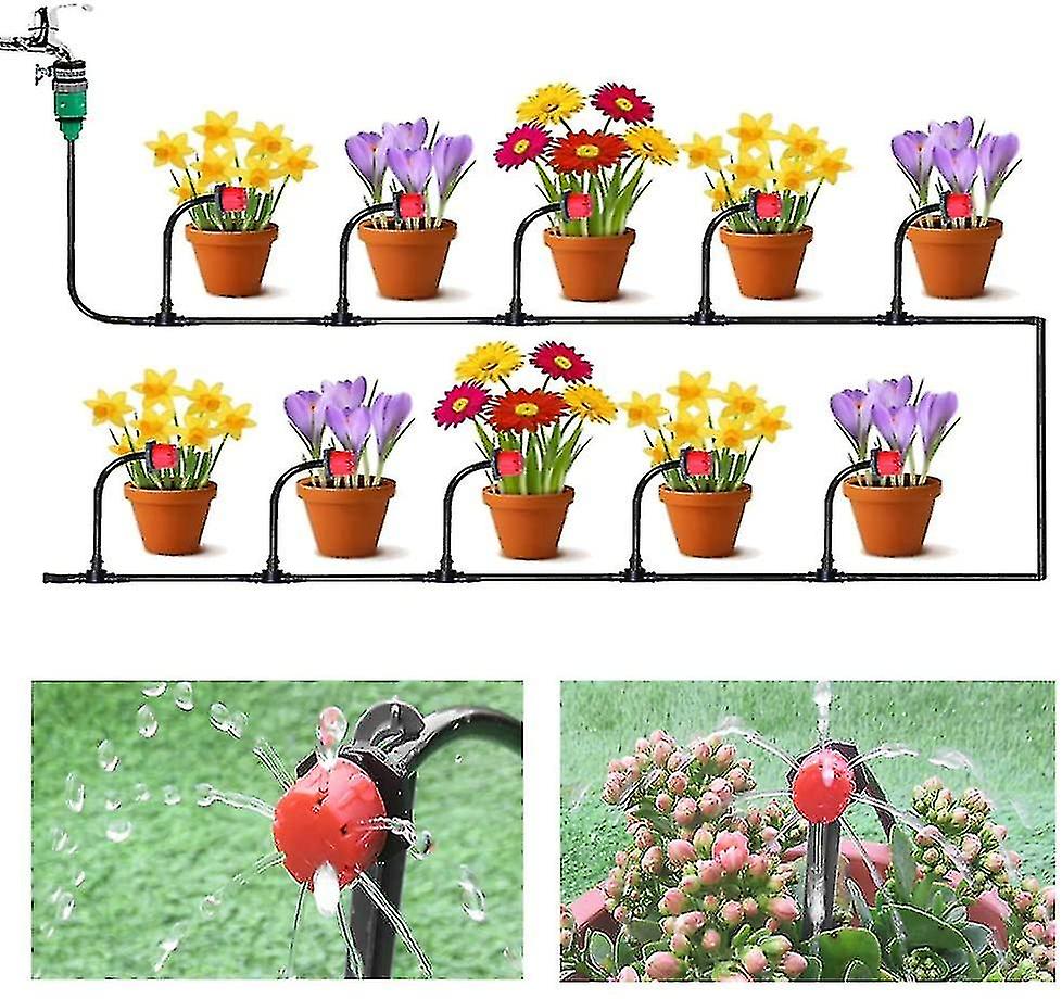 Irrigation System 25m， Irrigation Sets Micro Drip Irrigation Kit Automatic Sprinkler Drip Irrigation Garden Irrigation For Landscape， Flower Bed， Pati