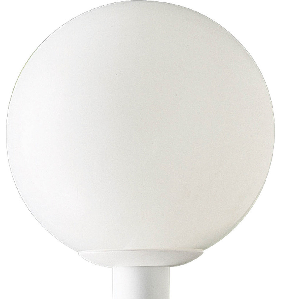 1 Light Post Lantern  White With White Shatter Resistant Globe   Contemporary   Post Lights   by LAMPS EXPO  Houzz