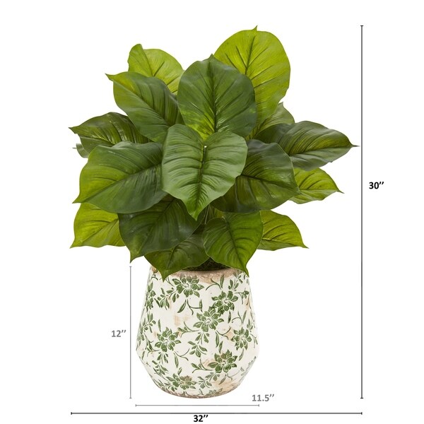 30 Large Philodendron Artificial Plant in Large Floral Planter (Real Touch)