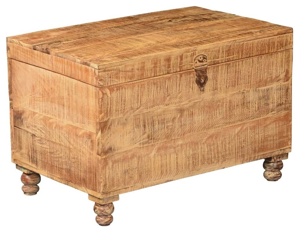 Rustic Wheat Mango Wood Standing Coffee Table Storage Chest   Farmhouse   Coffee Tables   by Sierra Living Concepts Inc  Houzz