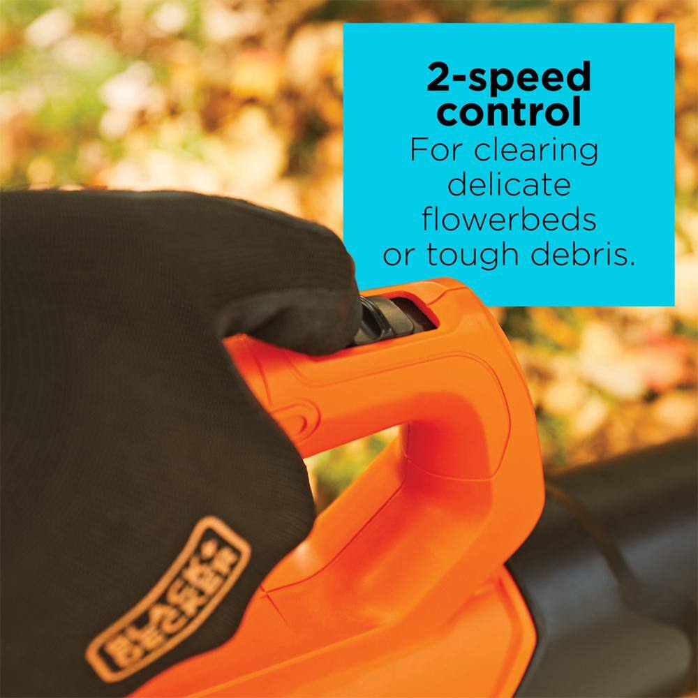 BLACK+DECKER 20V MAX 90 MPH 320 CFM Cordless Battery Powered Handheld Leaf Blower Kit with (1) 2Ah Battery  Charger BCBL700D1