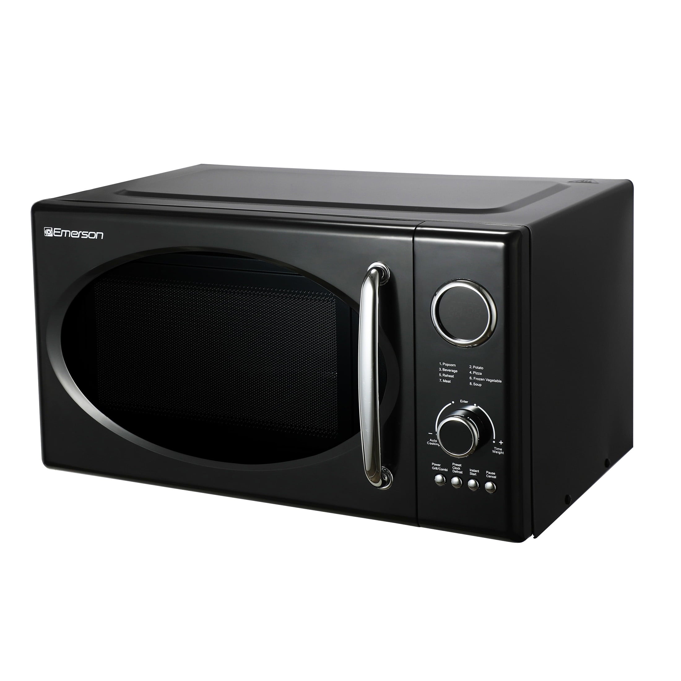 Emerson 0.9 CU. FT., 800W RETRO BLACK MICROWAVE OVEN WITH GRILL