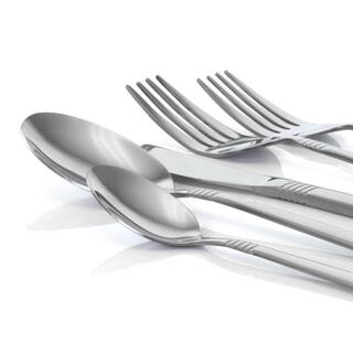 MegaChef Cravat 20-Piece Silver Stainless Steel Flatware Set (Service for 4) 985112459M