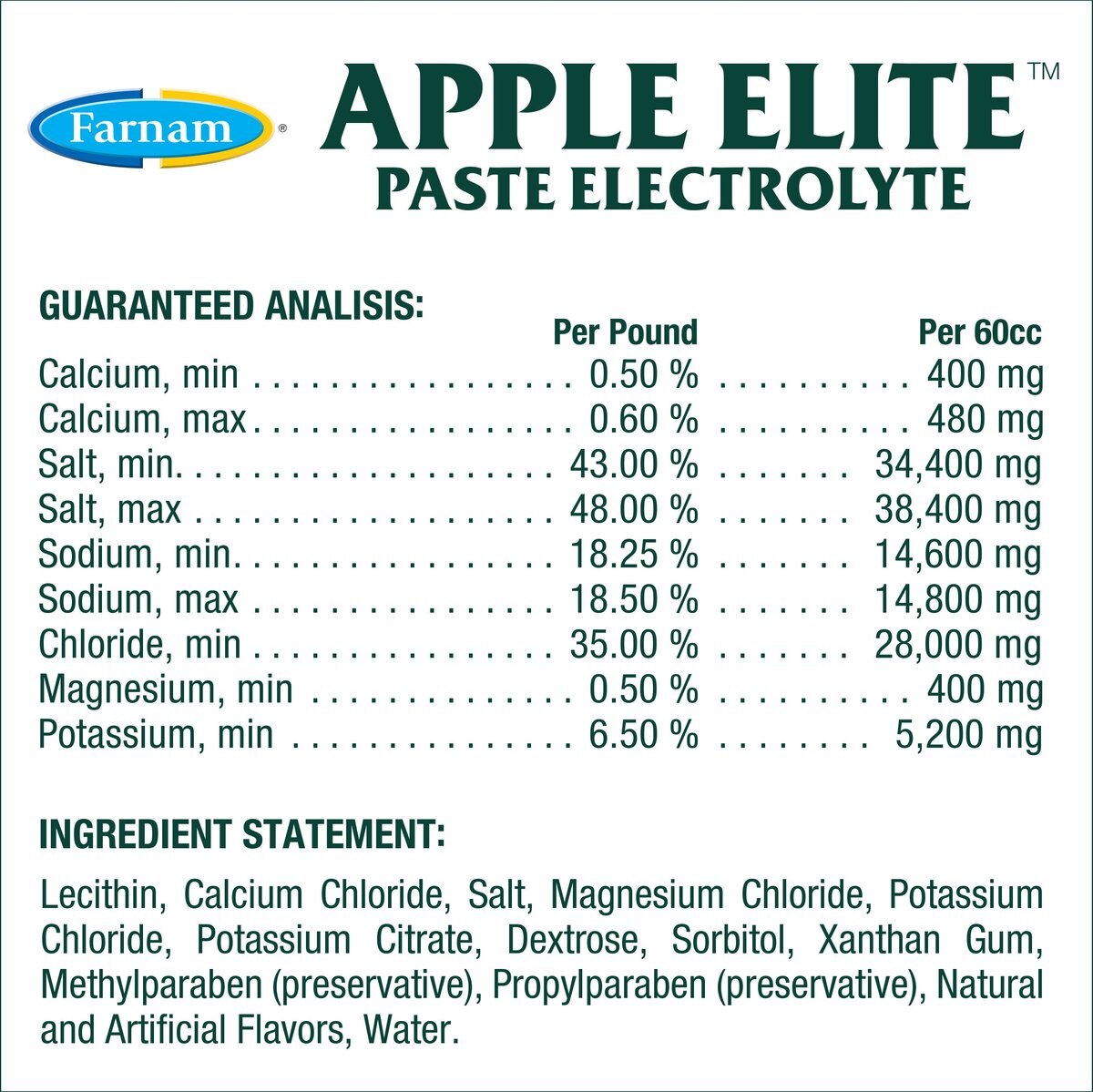 Farnam Apple Elite Electrolyte Paste Apple Flavor Horse Supplement