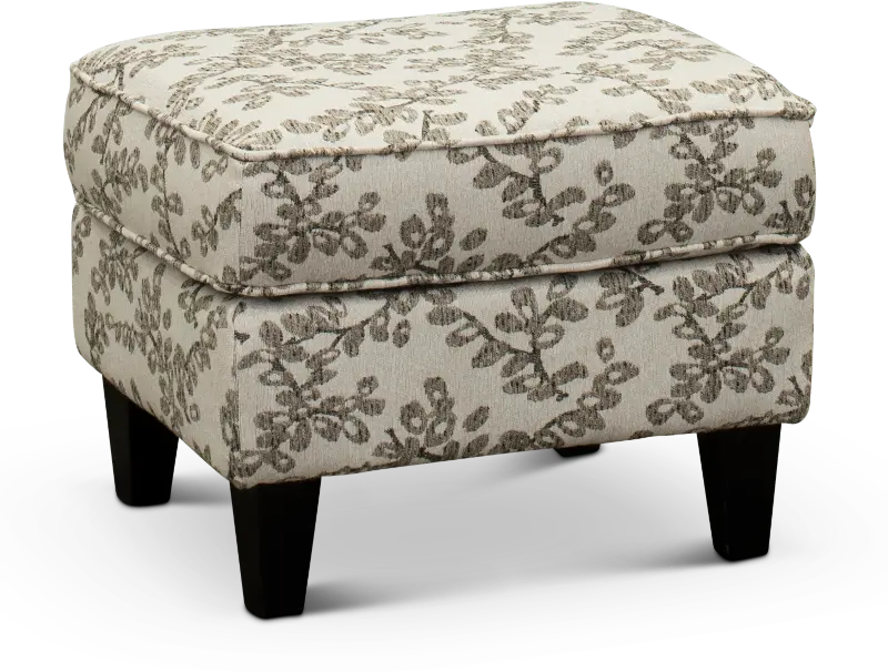 Loren Neutral French-Inspired Ottoman