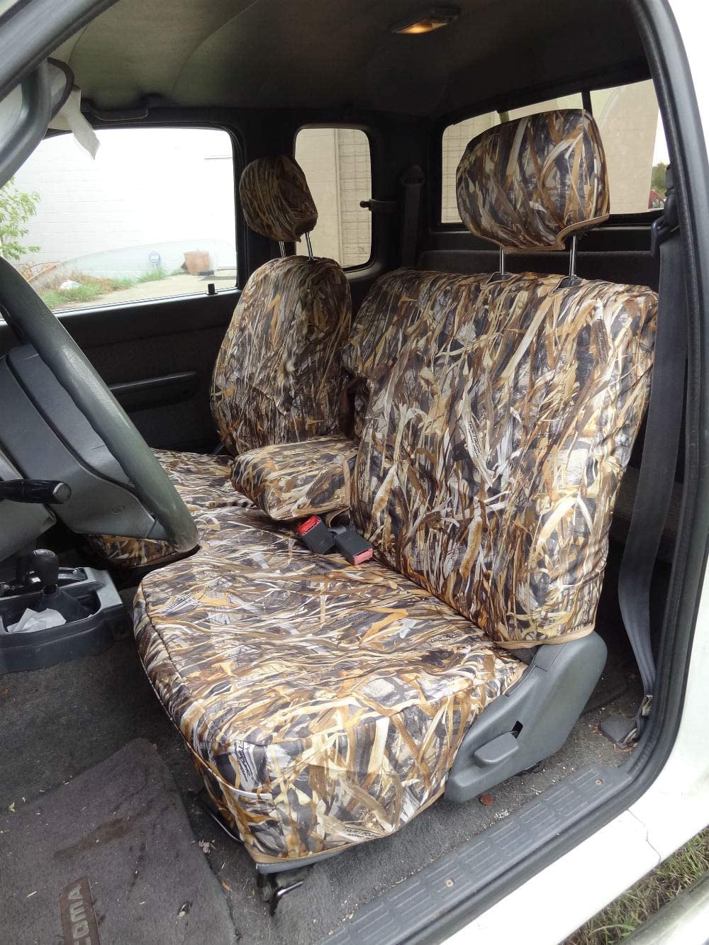 T772 1995-2000 Toyota Tacoma Xcab Front 60/40 Split Bench Seat with Integrated Armrest in SAC Camouflage Endura