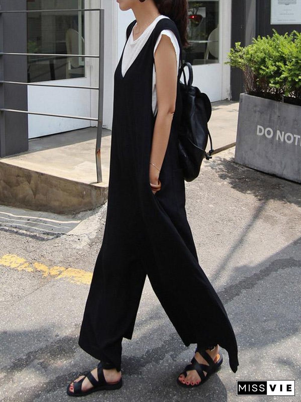 Loose Simple T-shirt and Jumpsuits Suits