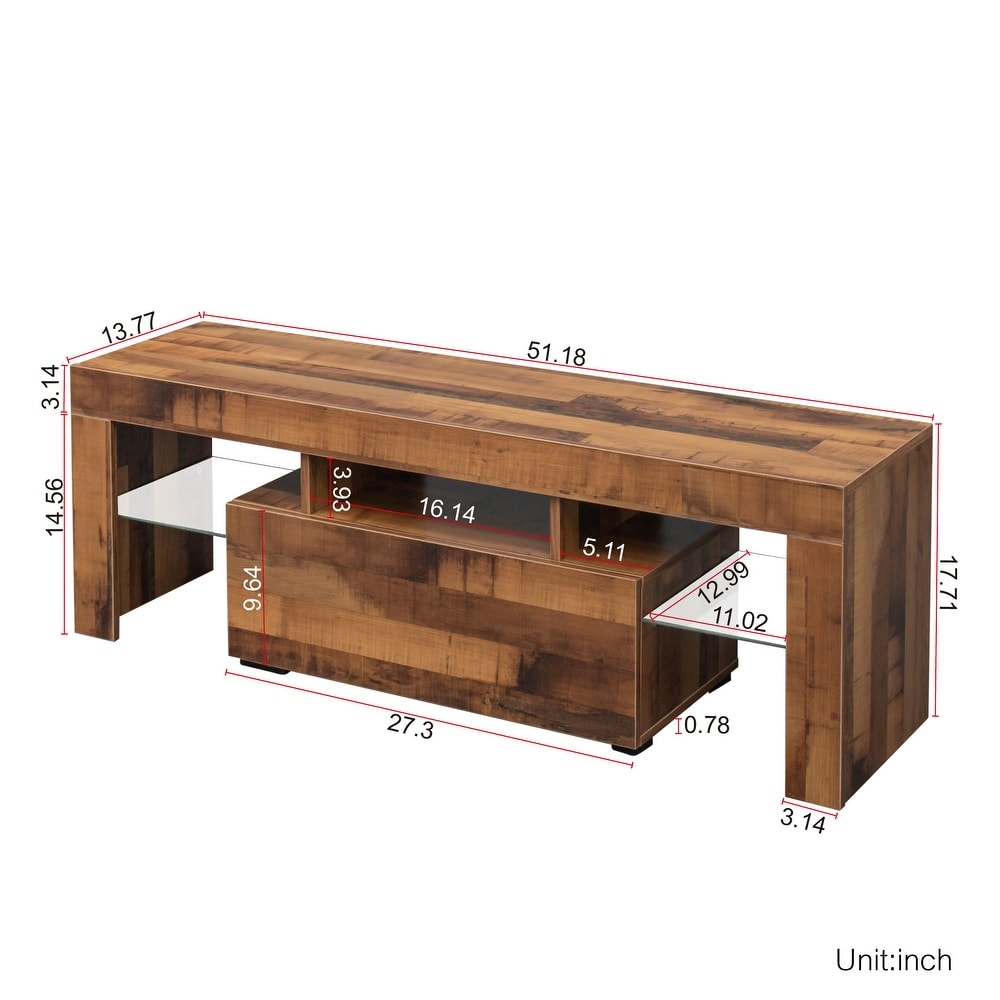 Entertainment TV Stand  Large TV Stand TV Base Stand with LED Light TV Cabinet.