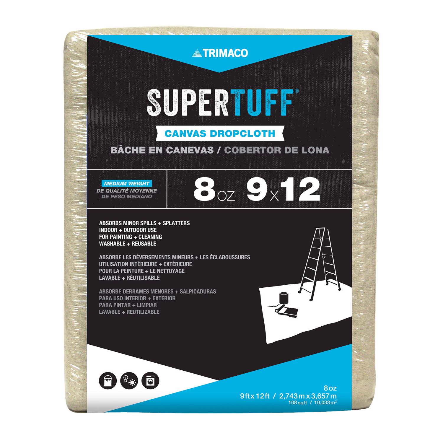 Trimaco SuperTuff 9 ft. W X 12 ft. L 8 oz Canvas Drop Cloth 1 pk