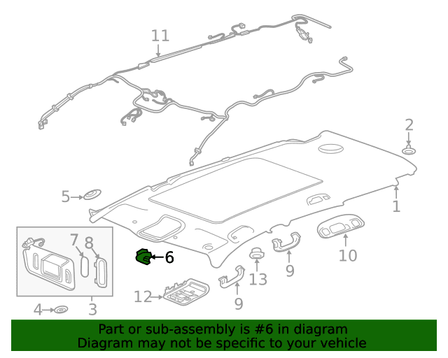 Genuine OE GM Sun-Visor Support - 84309982