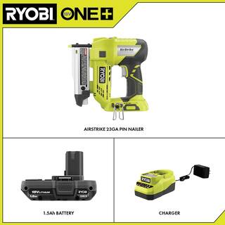 RYOBI ONE+ 18V Cordless AirStrike 23-Gauge 1-38 in. Headless Pin Nailer Kit with 2.0 Ah Battery and Charger P318K1N