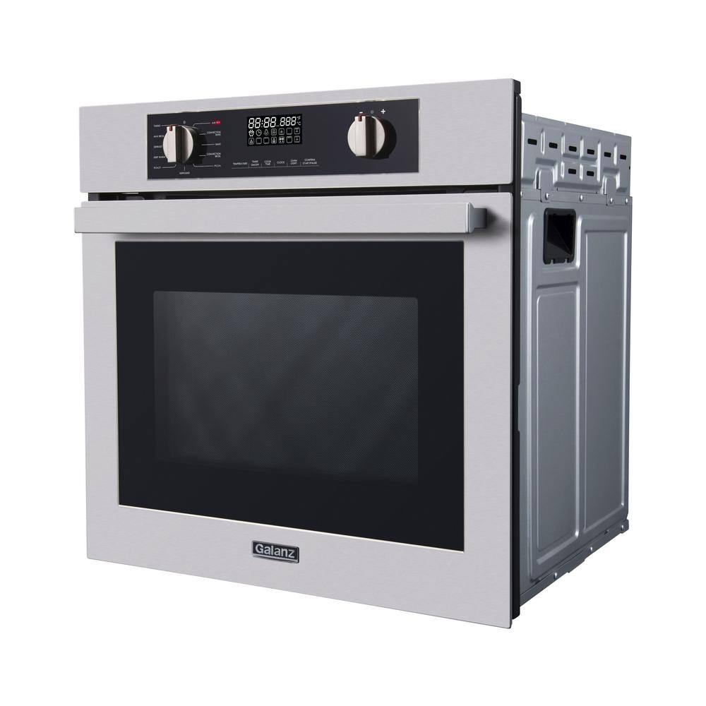 Galanz 24 in. Steam Cleaning True European Convection Compact Electric Wall Oven in Stainless Steel with Air Fry Total Fry 360 GL1BO24FSAN