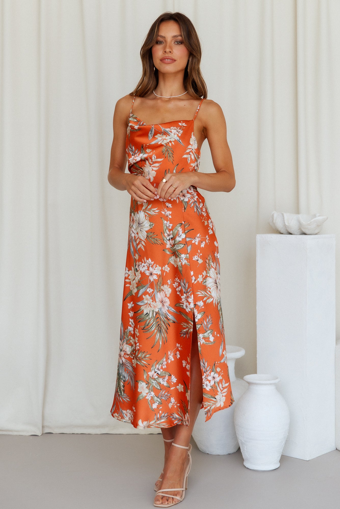 Heart In The Sun Midi Dress Orange