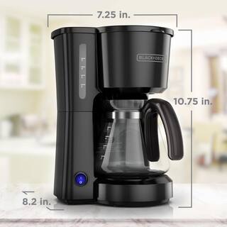 BLACK+DECKER 4-in-1 5-Cup Black Drip Coffee Maker CM0700B