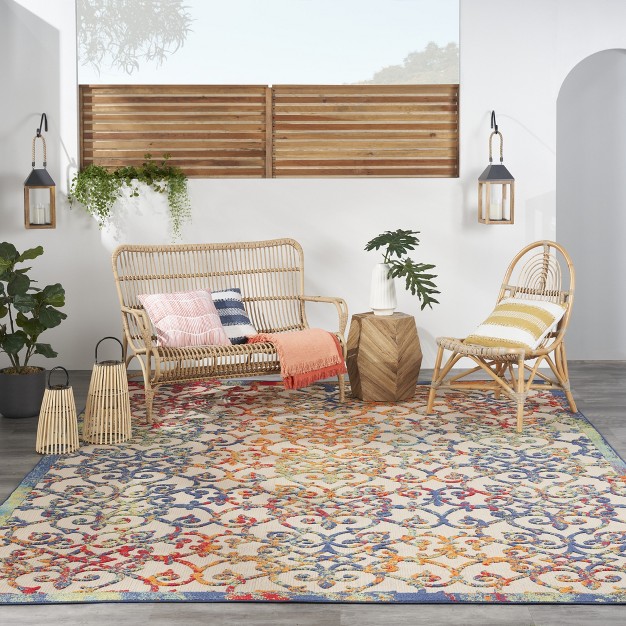 Nourison Aloha Contemporary Scroll Outdoor Rug