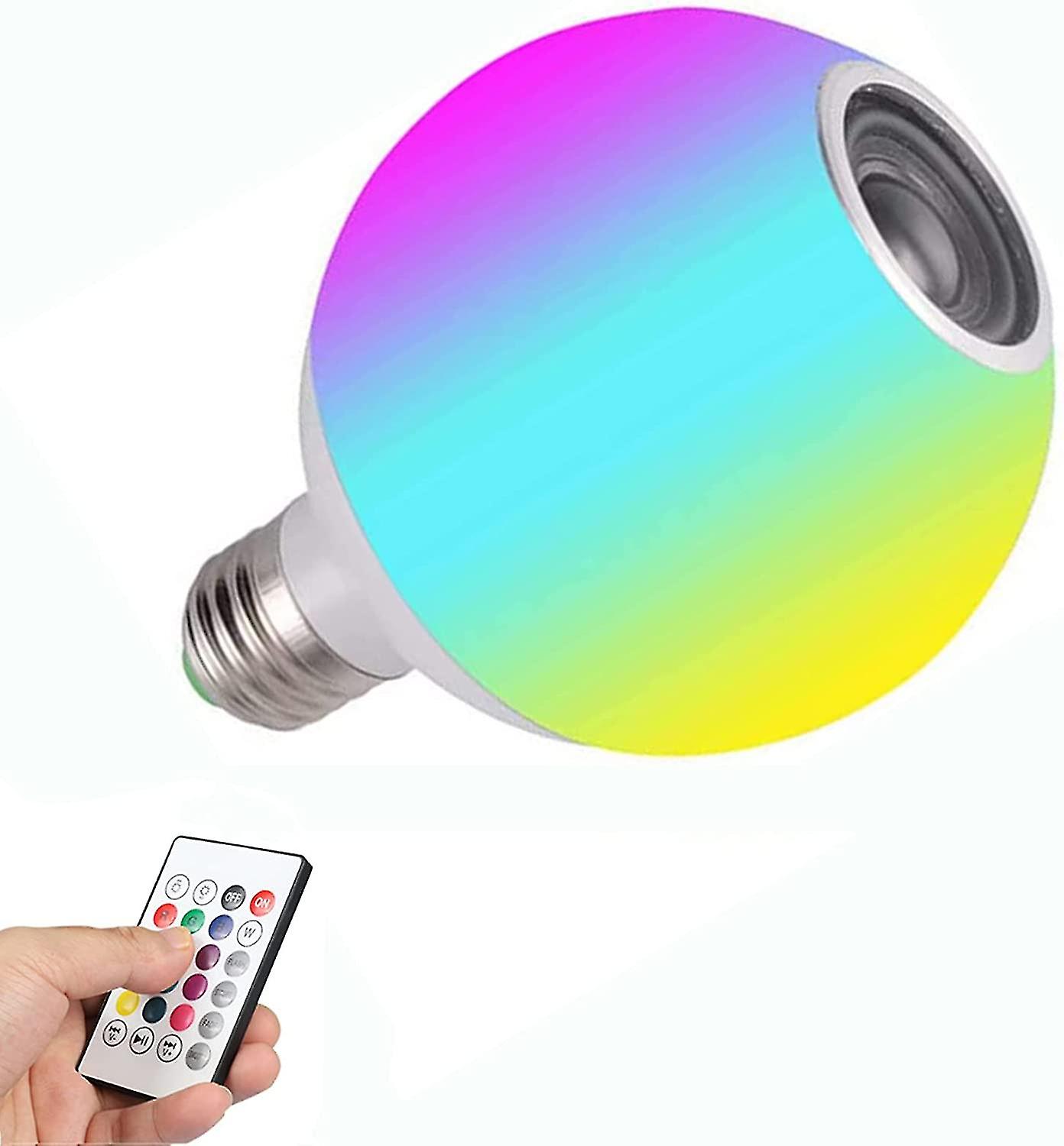 E27 Bluetooth Speaker Smart Music Led Light Bulb，with Remote，wireless Rgb Led Playback Speaker Dimmable Light