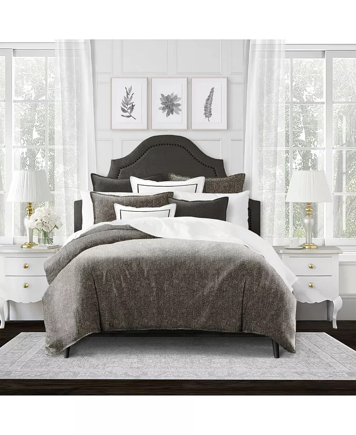 6ix Tailors Fine Linens Thayer Umber King Duvet Cover and 2 Shams Set， Plus 2 Bonus Cushions