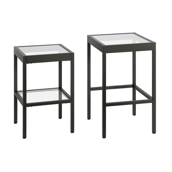 Alexis Metal/ Tempered Glass Nesting Tables