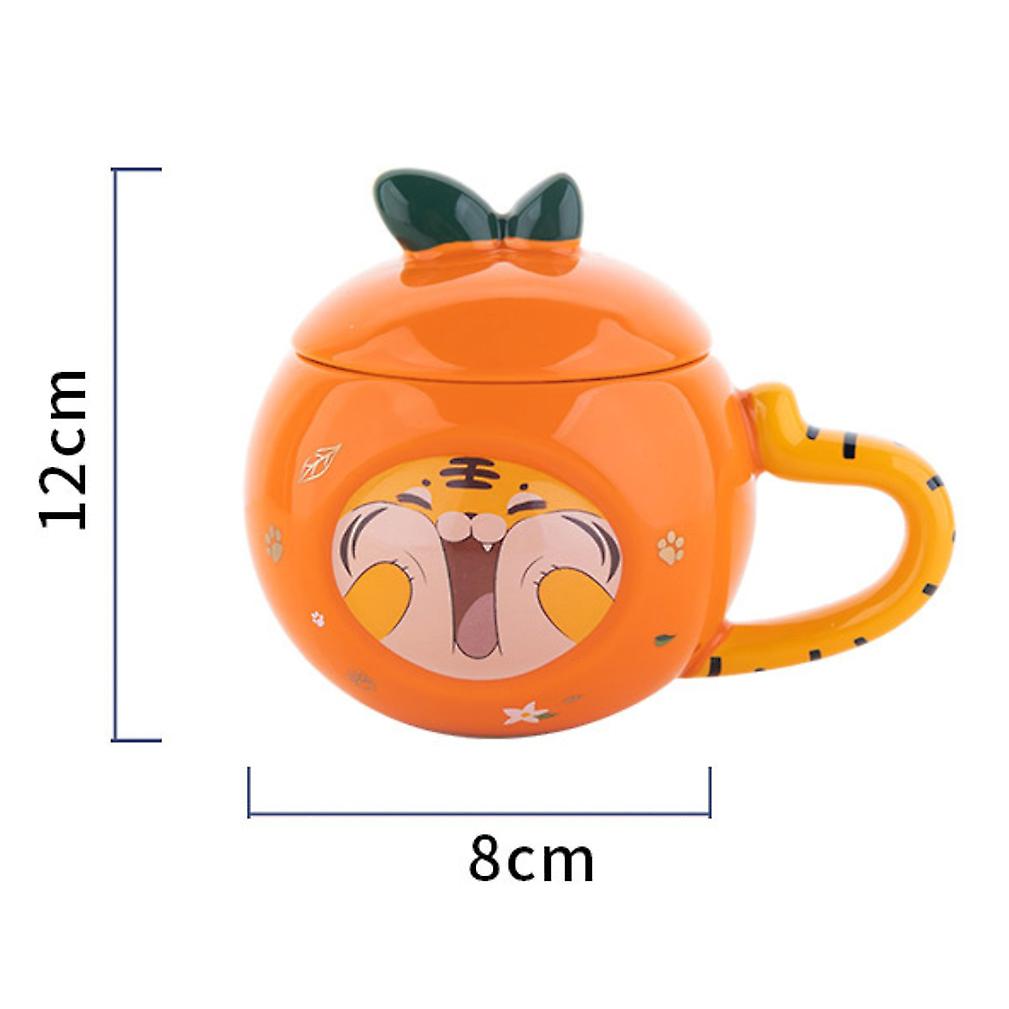 Tiger Mug With Lid Spoon Ceramic Coffee Mug Tea Cup Novelty Gift