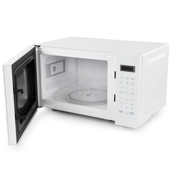 0.7 Cu Ft 700 Watt LED Digital Microwave Oven in White with Child Safety Lock