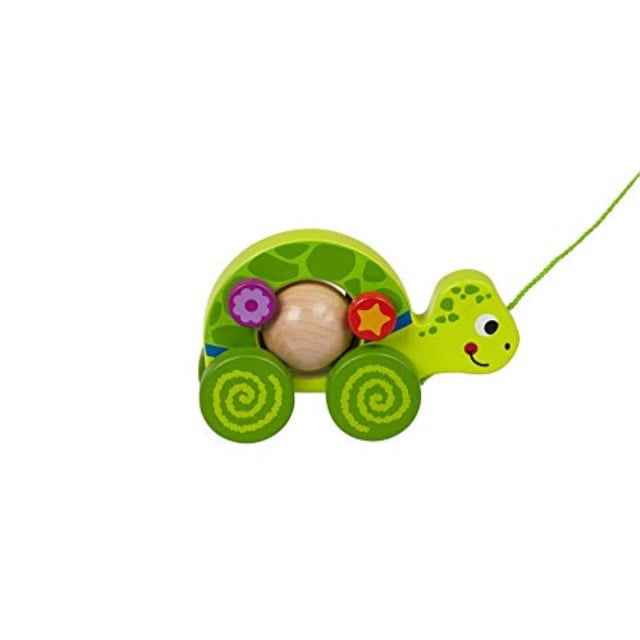 TOYSTERS Pull Along Turtle Walking Toy | Wood Animal Walker Toys for Boys and Girls | Gifts for Toddler Babies 1 Year Old and Up | (PU300)