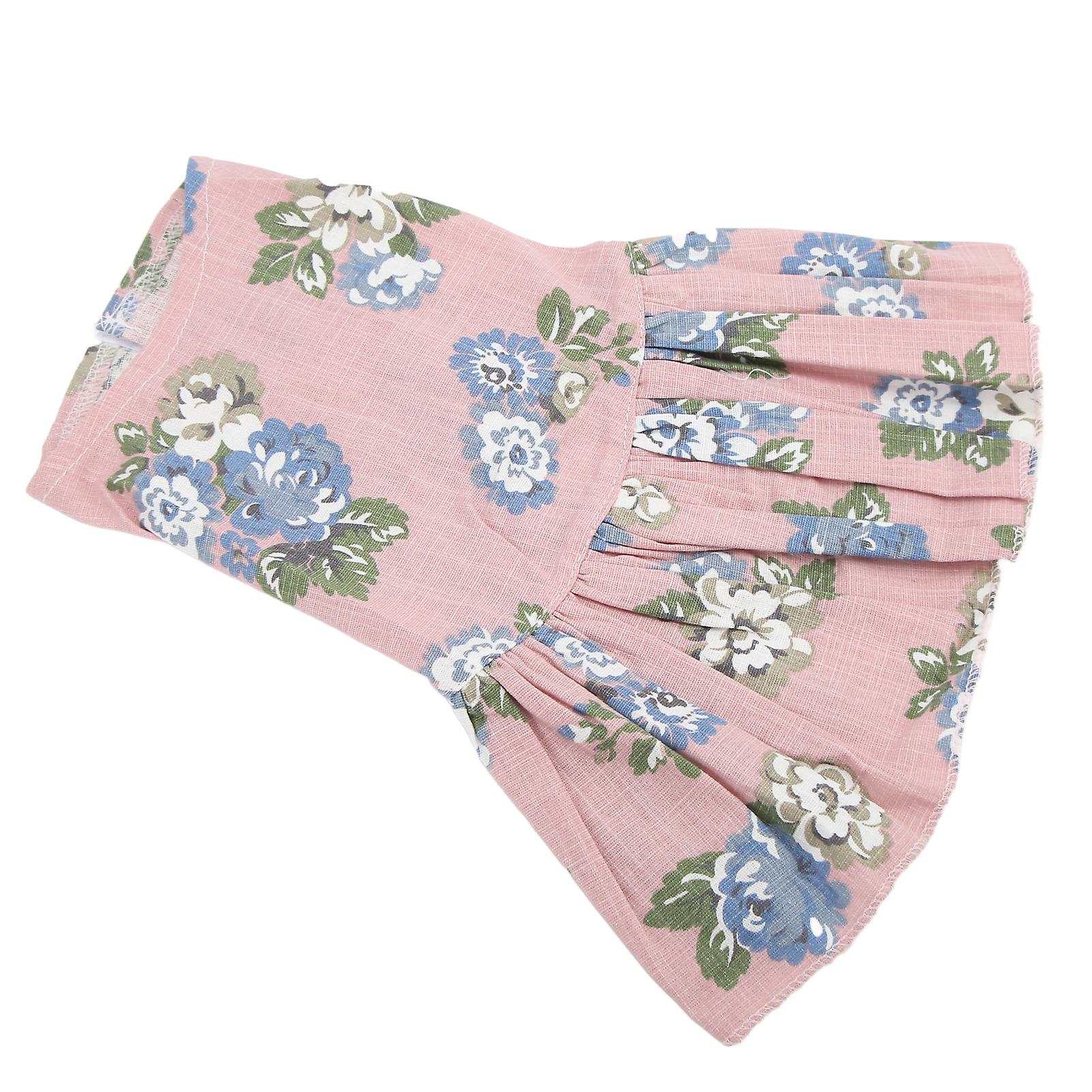 Dog Summer Dress Cute Flower Printed Dog Skirts For Dogs Cats Rabbits Small Petsnational Fragrance Pink Xl