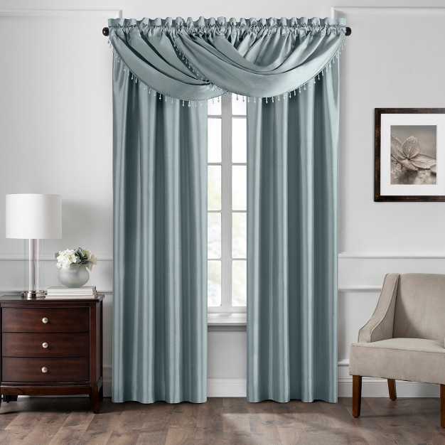 Colette Faux Silk Blackout Single Window Curtain Panel Elrene Home Fashions