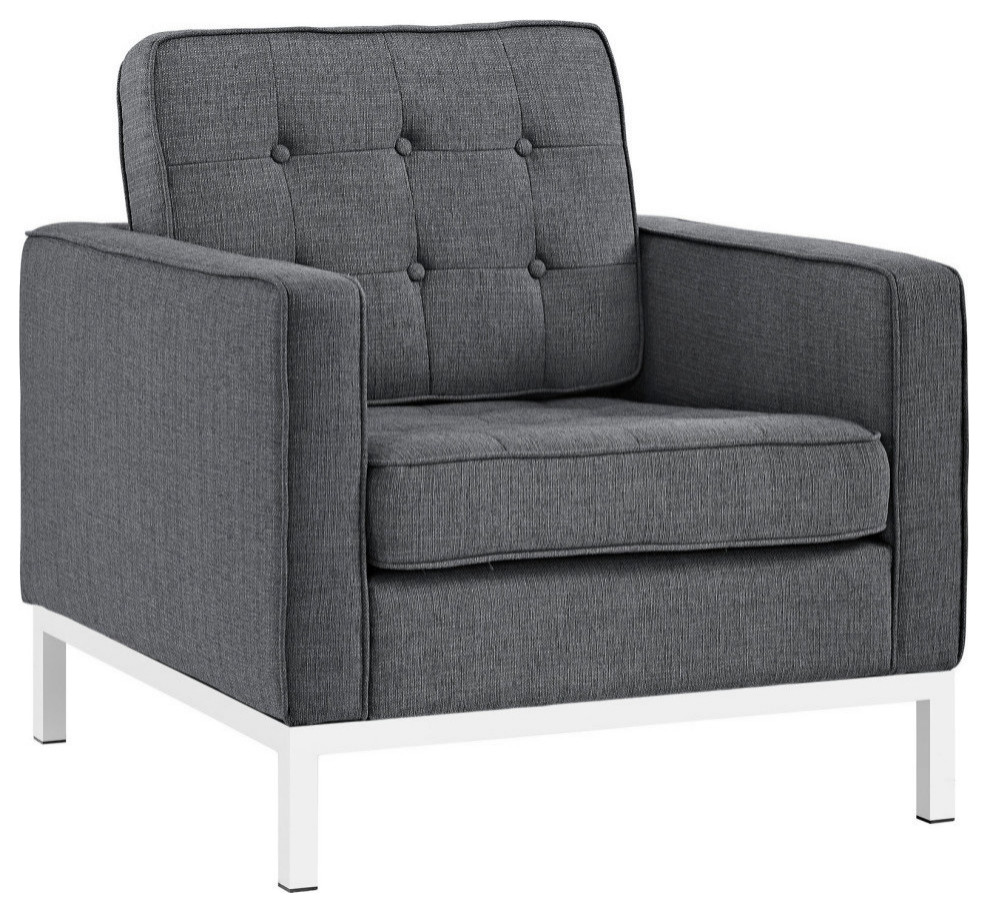 Aaliyah Gray Upholstered Fabric Armchair   Modern   Armchairs And Accent Chairs   by Rustic Home Furniture Deco  Houzz