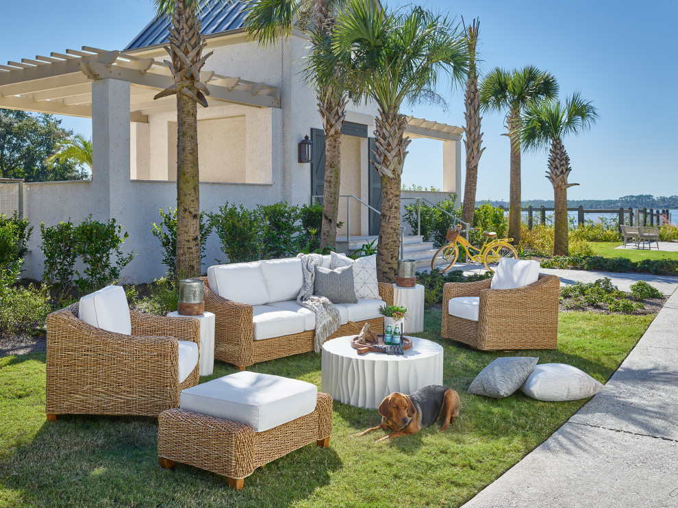 Geneva Cast Concrete Cocktail Table   Beach Style   Outdoor Coffee Tables   by Universal Furniture Company  Houzz