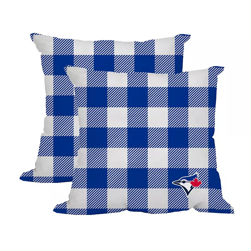 Toronto Blue Jays 2-Pack Buffalo Check Plaid Outdoor Pillow Set