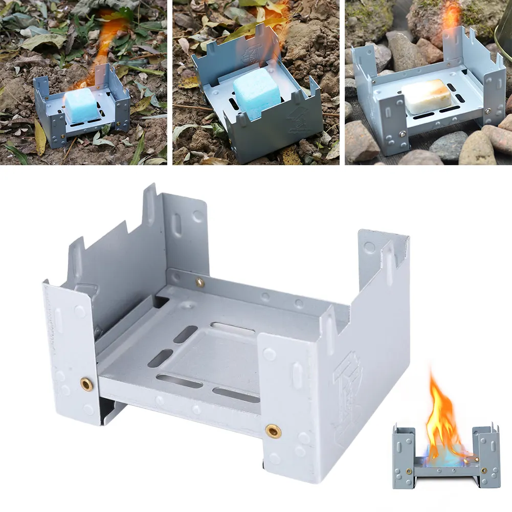 VGT Outdoor Mini Folding Portable Lightweight Oven Picnic Solid Fuel Alcohol Stove Camp Hiking Cooking Furnace Supplies