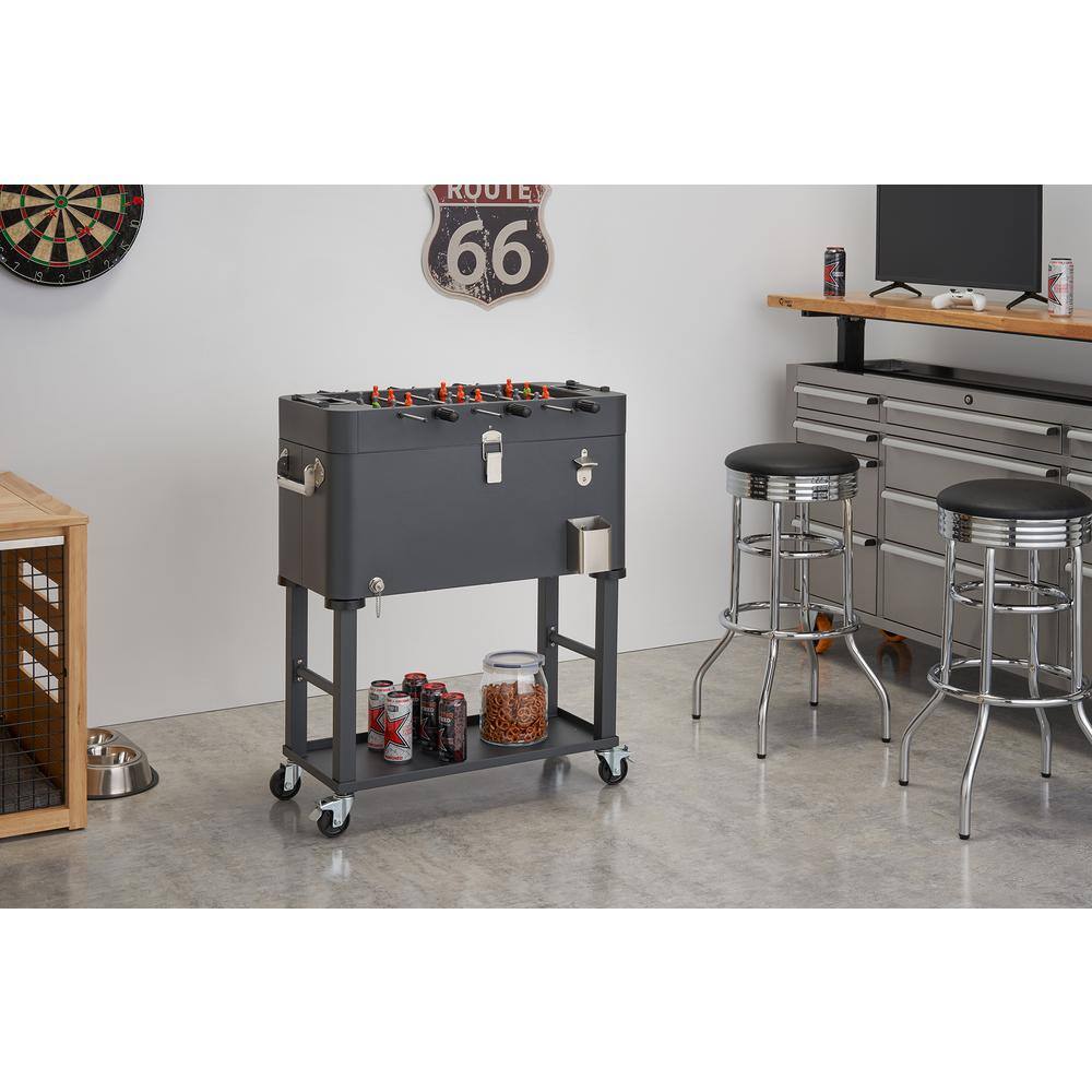 TRINITY 80 qt Detachable Tub Foosball Cooler w Cover Gray TXKPGR-0809