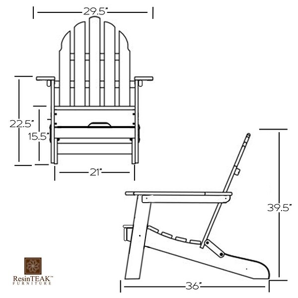 New Tradition Folding Adirondack Chair by ResinTeak