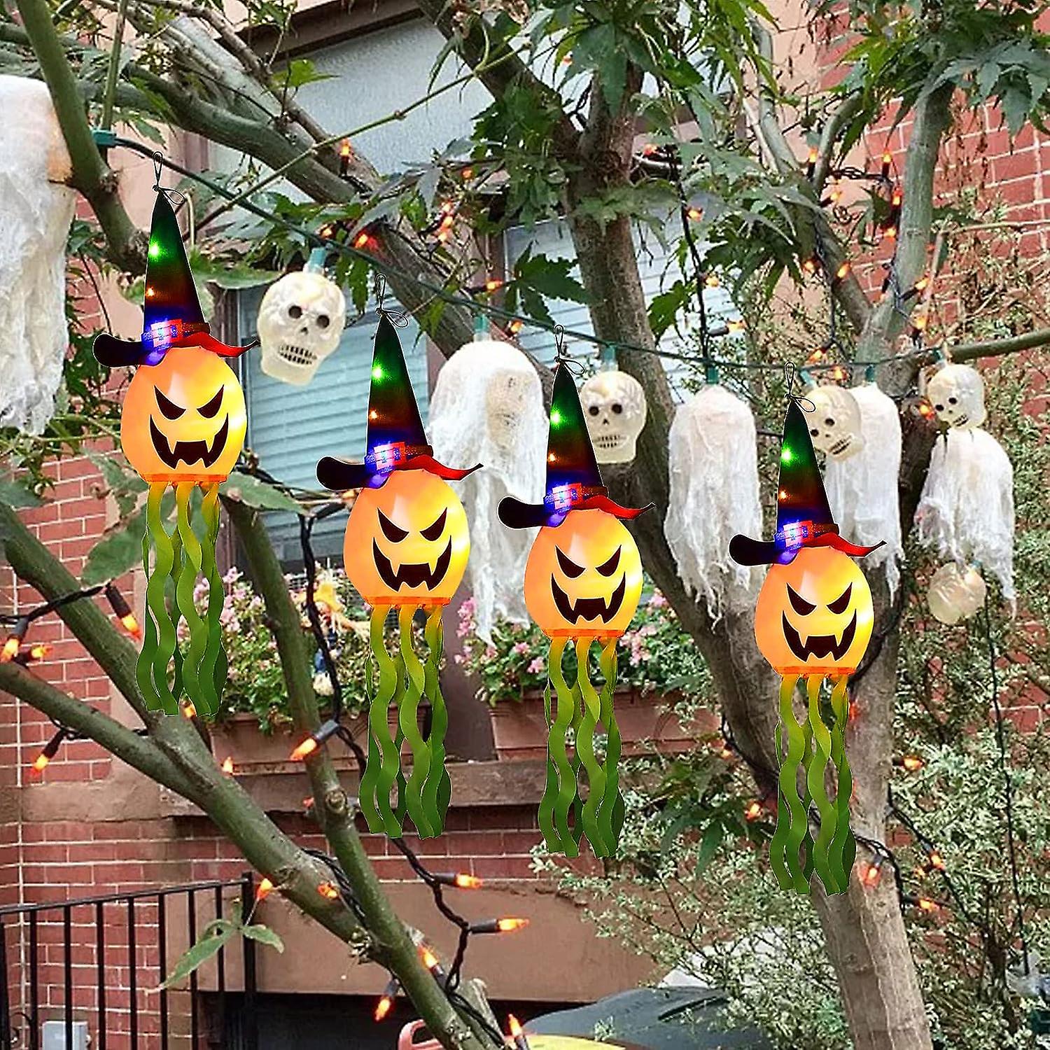 Pack Halloween Fairy Lights With Witch Hat， 22m， Battery Operated， 100 Leds， For Halloween， Party， Gardens