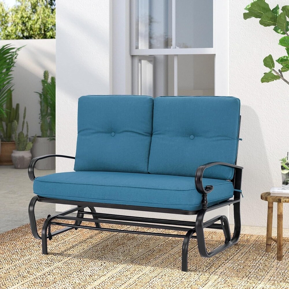 Nista Outdoor Glider Bench Rocking Chair with Cushions by Havenside Home