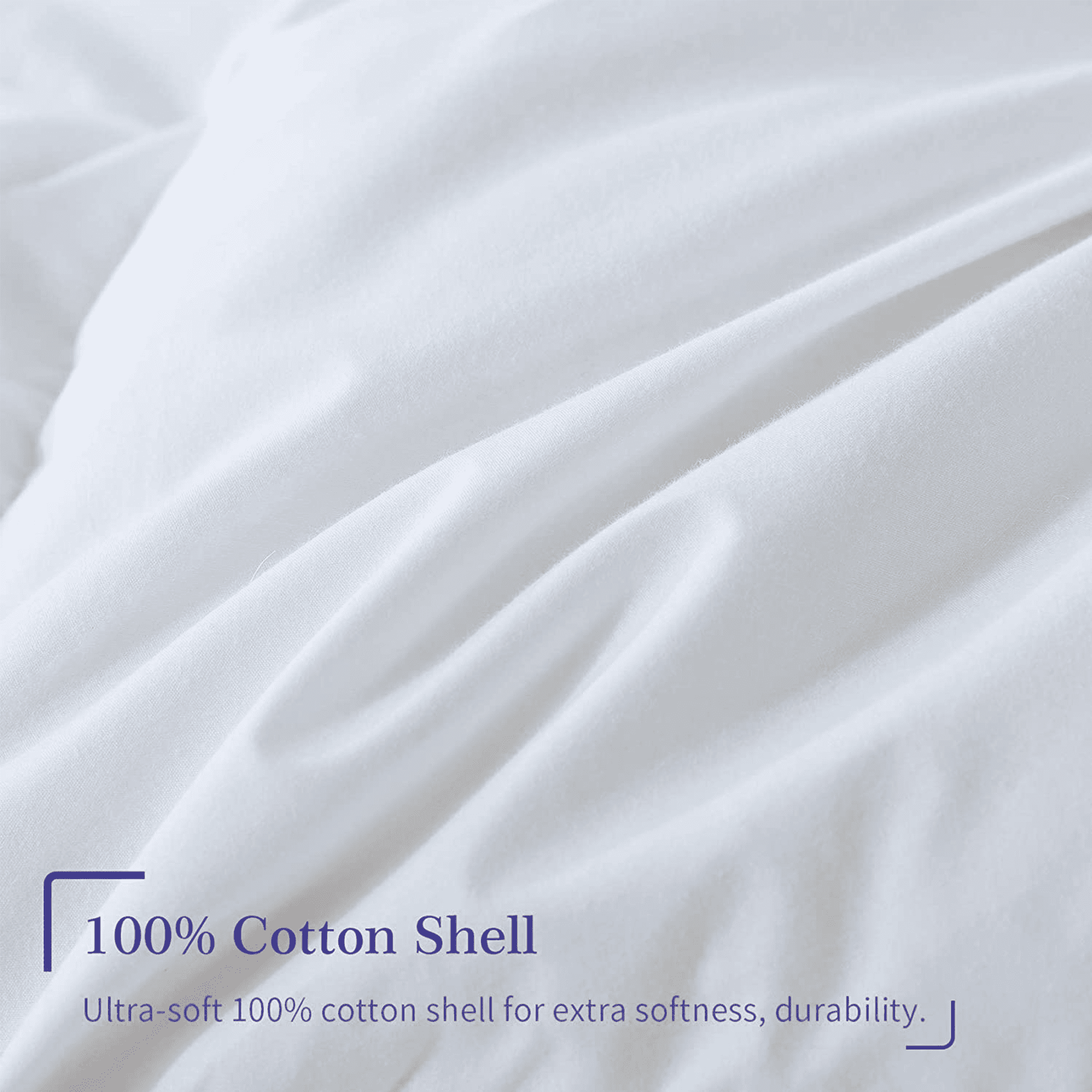 WhatsBedding Down Comforter Feather Duvet Insert Cotton White Goose Duck Down Comforter All Season Summer Solid， Queen