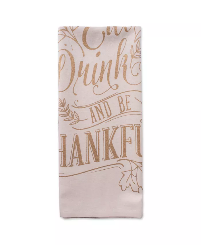 Design Imports Assorted Check Fall Be Thankful Printed Dishtowel Set