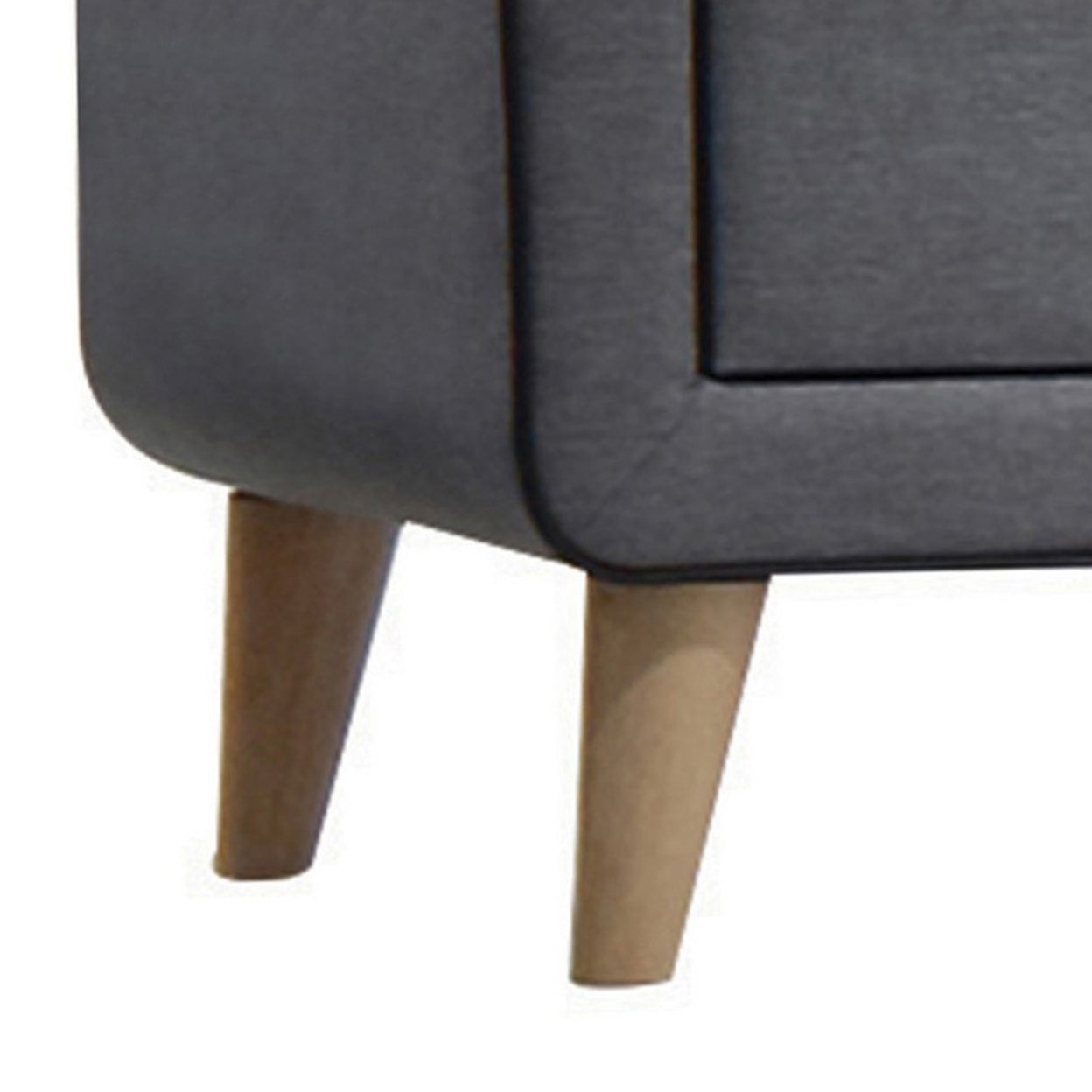 Transitional Style Wood and Fabric Upholstery Nightstand with 2 Drawers, Gray- Saltoro Sherpi