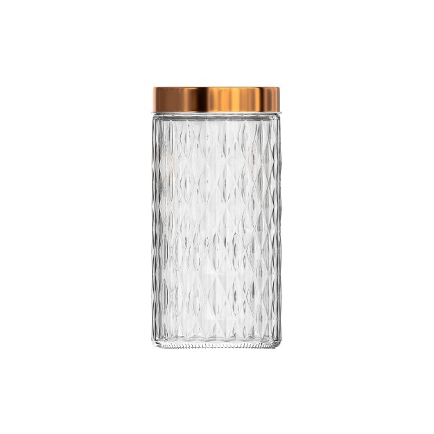 Amici Home Desmond Glass Container Storage Jar Clear With Copper Lid