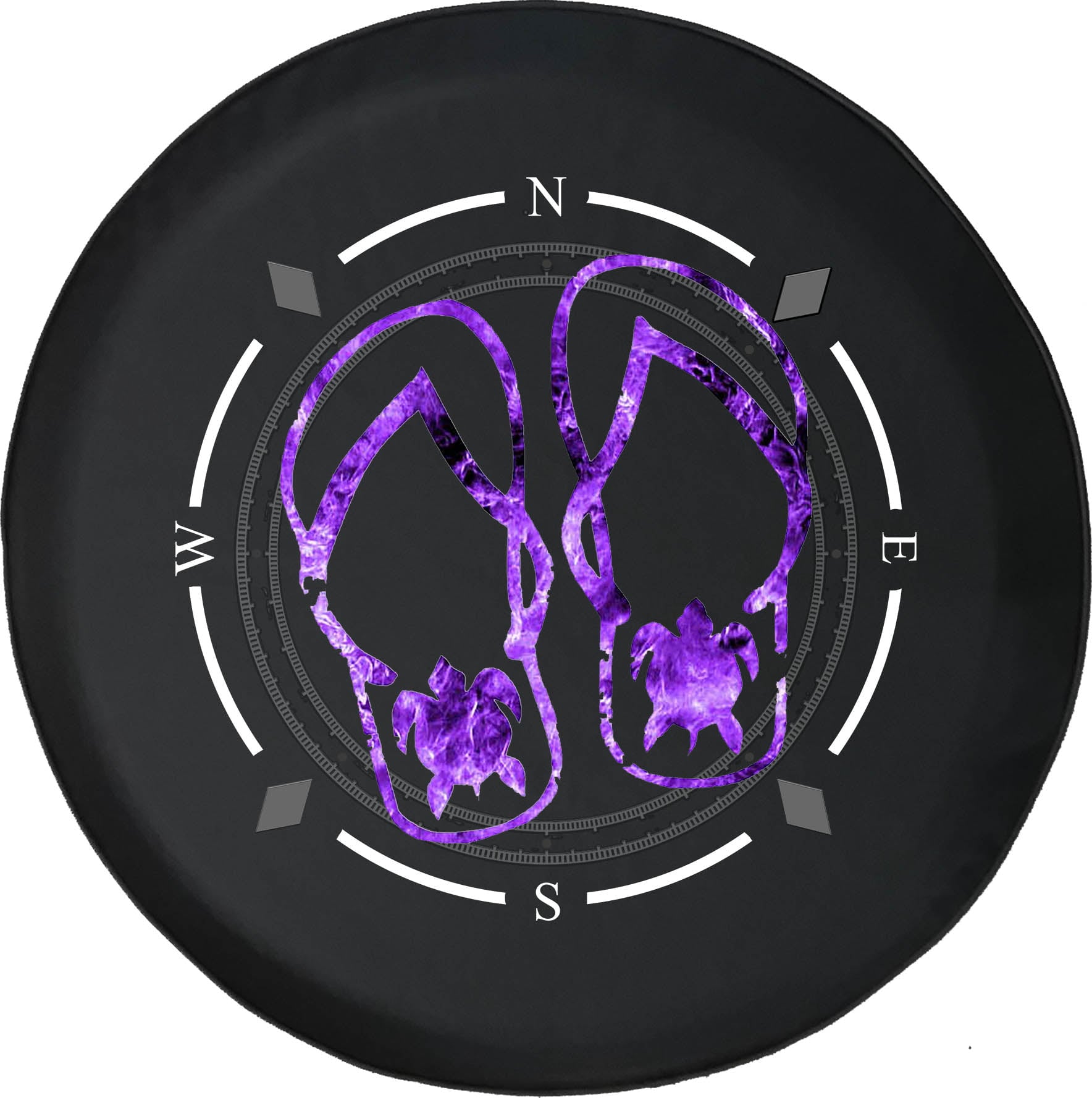 Spare Tire Cover Compass Purple Seas Turtle Sandals Wheel Covers Fit for SUV accessories Trailer RV Accessories and Many Vehicles